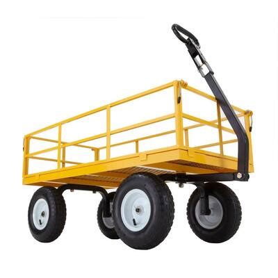 Gorilla Carts 1,200 lbs. Heavy Duty Steel Utility Cart-GOR1201B - The Home Depot