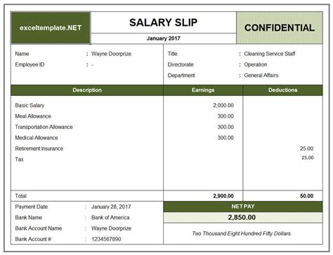 Electronic Payslip Template | Master Template