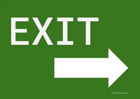 Exit Sign Template Download Printable PDF | Templateroller