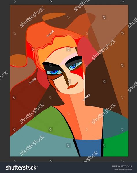 Colorful Background Cubism Art Styleabstract Face Stock Vector (Royalty ...