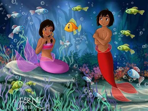 Mowgli the Merman | Disney art, Disney fan art, Disney