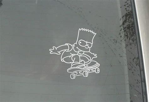 Bart Simpson skateboarding Window Sticker or Decal for Car Body or ...