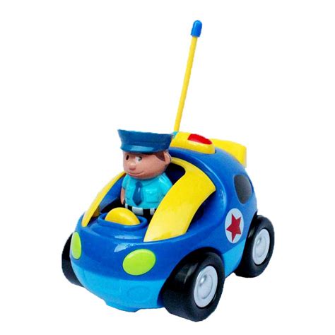 4" Cartoon RC Police Car Remote Control Toy for Toddlers | Blue – G8Central | The Best Deal Shop!