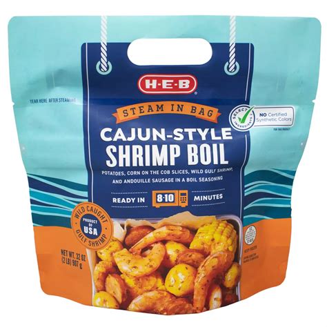 H-E-B Frozen Steamable Cajun-Style Shrimp Boil - Shop Entrees & sides ...