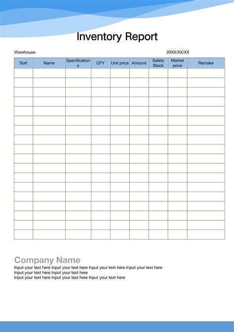 WORD of Inventory Report Stock List.docx | WPS Free Templates