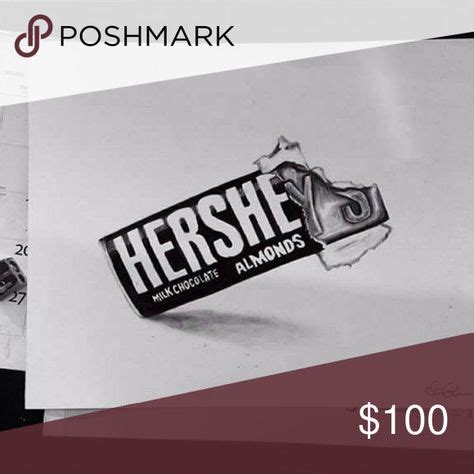 Hershey Chocolate Bar Drawing | Drawings, Hershey chocolate bar, Charcoal drawing