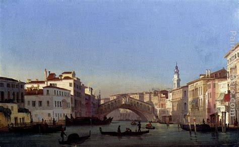 Ippolito Caffi The Rialto Bridge, Venice painting anysize 50% off - The Rialto Bridge, Venice ...