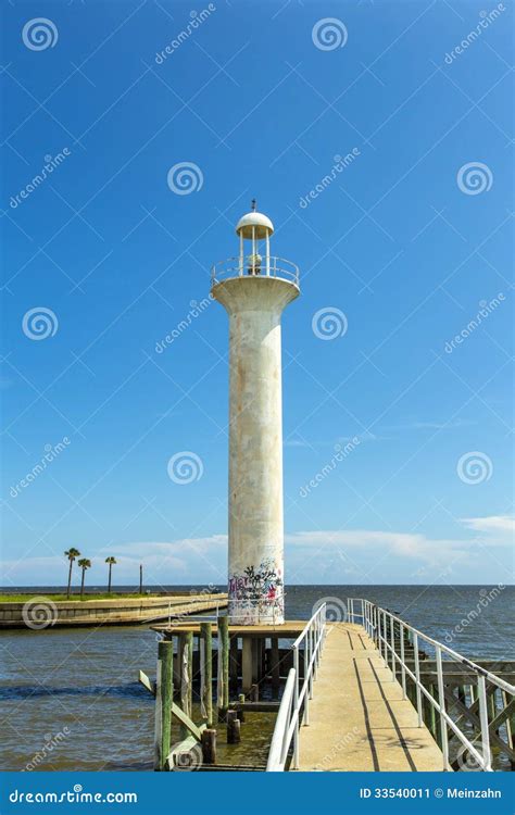 Biloxi Lighthouse in Mississippi, Stock Image - Image of palms, coast: 33540011