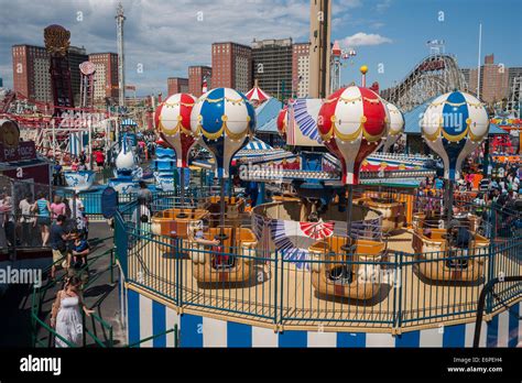 Rides in Luna Park in Coney Island in Brooklyn in New York Stock Photo ...