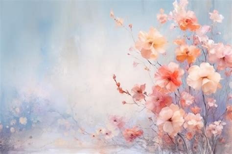 Premium AI Image | Soft pastel wallpaper with flowers