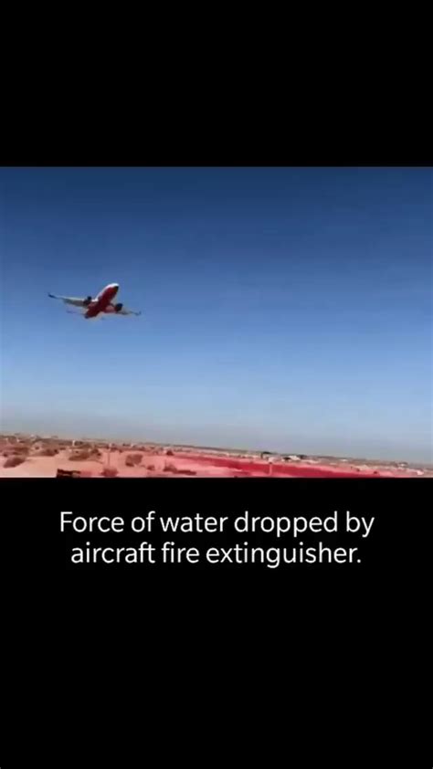 Force of water dropped by aircraft fire extinguisher. - iFunny