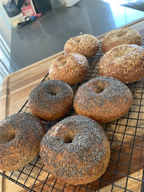 First bagel attempt! I started trying baking about a month ago and was scared of making bagels ...