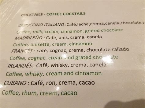 Menu at La Rambla pub & bar, Buenos Aires, Posadas 1602