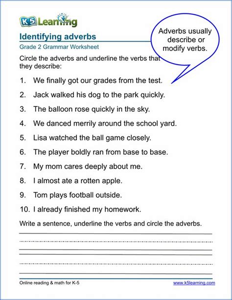 Adverbs worksheets - grade 2 sample | Adverbs worksheet, 2nd grade worksheets, Adverbs practice