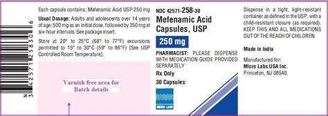 Mefenamic Acid - FDA prescribing information, side effects and uses