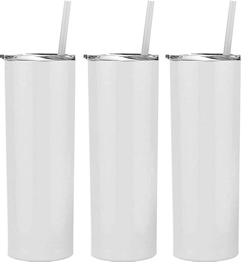 White Stellar 20 oz. Skinny Steel (3 Pack) Double Wall Stainless Tumbler - Walmart.com