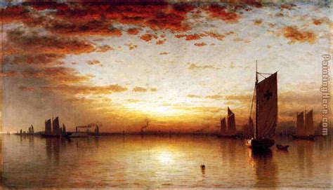 Sanford Robinson Gifford A Sunset, Bay of New York painting anysize 50% off - A Sunset, Bay of ...