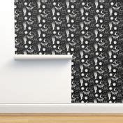 Enchanted - Enchantment - Black & White Wallpaper | Spoonflower