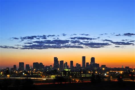 Denver Skyline Sunrise stock photo. Image of skyline, boulder - 7175542