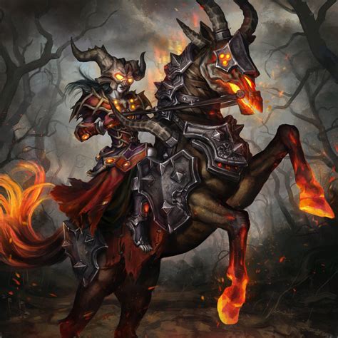 World of Warcraft, Undead, Warlock, Horse, Fire, World of Warcraft Legion Wallpapers HD ...