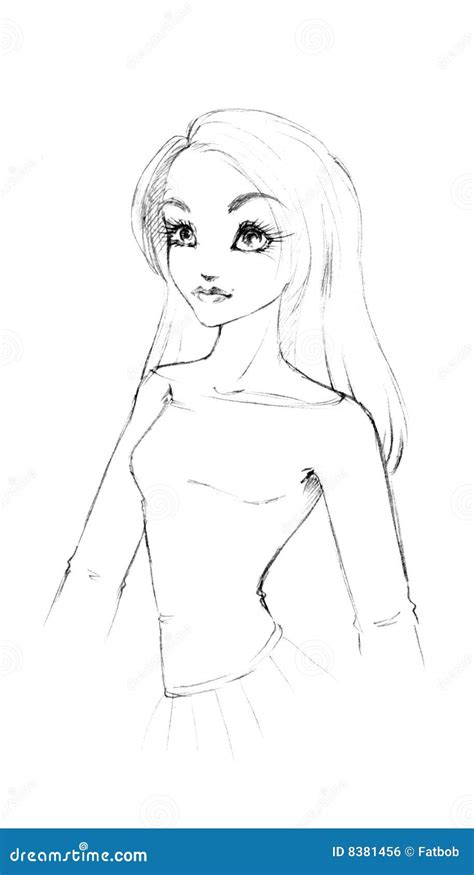 Beautiful Girl Drawing Royalty Free Stock Image - Image: 8381456