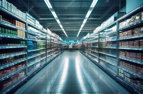 Premium Photo | An aisle with aisle full of food products in a supermarket