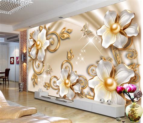 Luxury Gold Floral Custom Photomural wallpaper design - DCWM0398830 ...