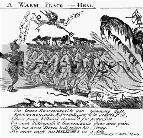 Image of TOWNSHEND ACT CARTOON, 1768. - 'A Warm Place - Hell.' American ...