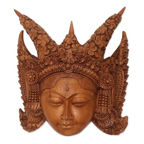 UNICEF Market | Suar Wood Wall Mask of a Legong Kraton Dancer from Bali ...