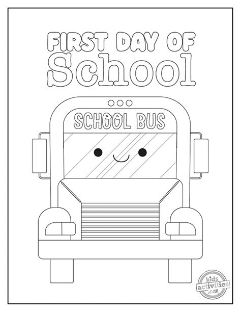 Exciting First Day of School Coloring Pages | Kids Activities Blog