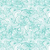 Colorful fabrics digitally printed by Spoonflower - Turquoise curls and waves | Wallpaper, Waves ...