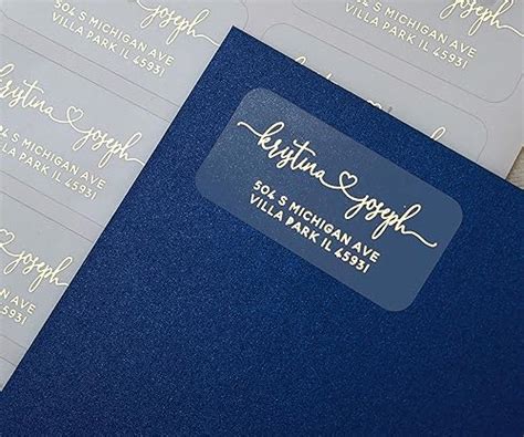 Amazon.com: Custom Return Address Labels, Clear Return Address Labels, Gold Foil Envelope ...