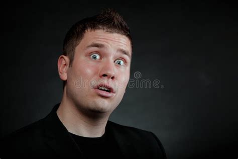 Surprised Shocked Man Wide Eyed Face Stock Photo - Image of stupor ...