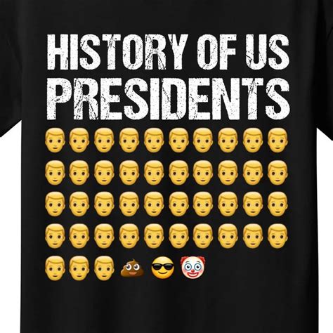 History Of US Presidents, USA Presidents Emoji Fun, Funny Emojis USA Kids T-Shirt | TeeShirtPalace