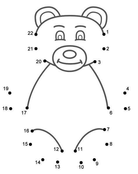 Teddy Bear - Connect the Dots, count by 1's (Valentine's Day)