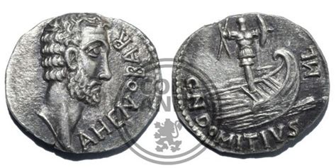 Gnaeus Domitius Ahenobarbus Hailed as Imperator AR Roman Imperatorial ...