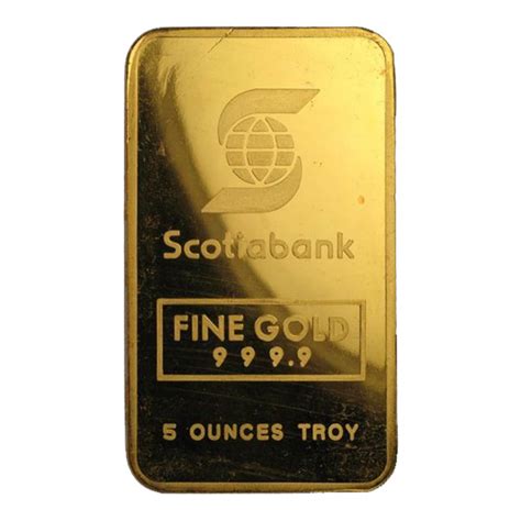 5 oz. Scotiabank gold bar - Purity .9999 Book Online and Pickup at Store