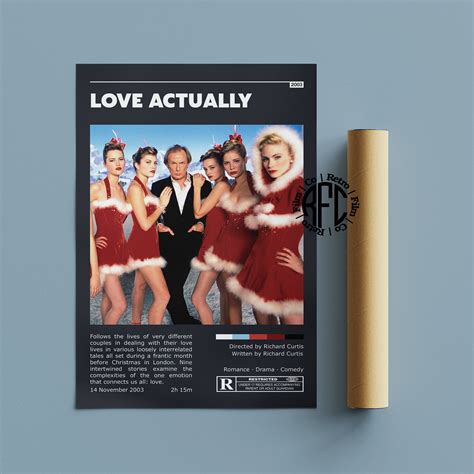 Love Actually Retro Vintage Poster Minimalist Movie Poster Retro Vintage Art Print Wall Art Home ...