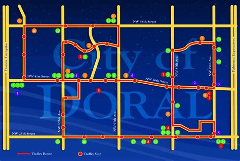 City of Doral Trolley Route Map