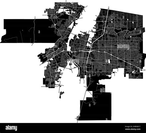 Albuquerque, New Mexico, United States, high resolution vector map with ...