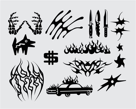 sharp spiky brutalism element shape asset acid poster, tattoo, tribal illustration vector creepy ...