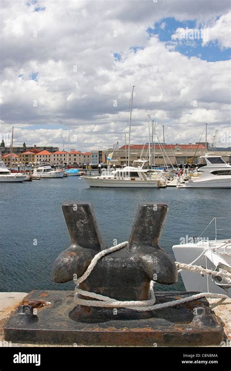 Australia, Tasmania, Hobart, Franklin Wharf, boats moored in harbour Stock Photo - Alamy