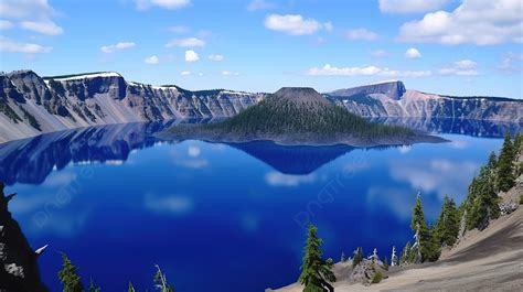 Crater Lake In An Isolated Setting Background, Crater Lake Oregon Picture Background Image And ...