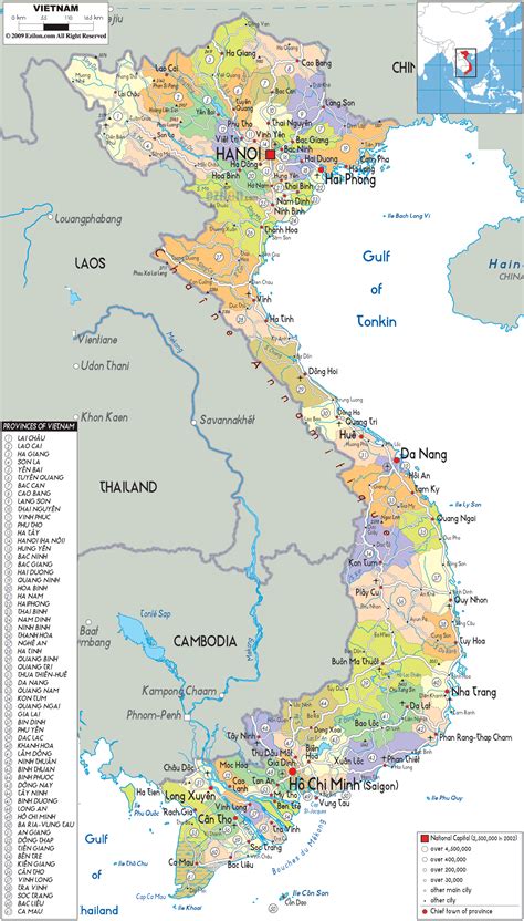 Detailed Political Map of Vietnam - Ezilon Maps