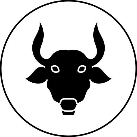 Flat Style Taurus Zodiac Sign in black and white Color. 25056458 Vector ...