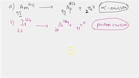 SOLVED: NUCLEAR CHEMISTRY Understanding the common modes of radioactive decay The table below ...