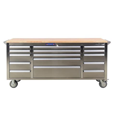 Frontier 72 in. 15-Drawer Mobile Workbench Tool Chest Cabinet with ...