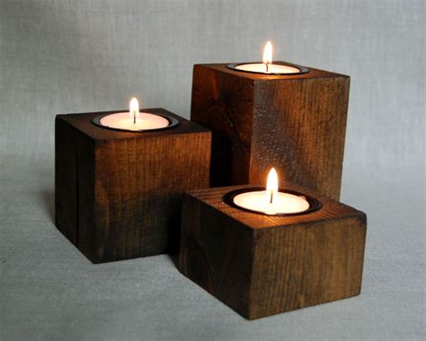 Lavender Crate: Wooden Tealight Holders