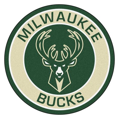 FANMATS NBA Milwaukee Bucks Cream 2 ft. 3 in. x 2 ft. 3 in. Round Accent Rug-18842 - The Home Depot