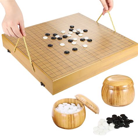 Buy Morelian Portable Go Set Wood Go Board Game Set Go Chess Game with ...